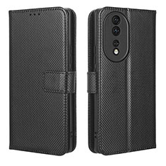 Custodia Portafoglio In Pelle Cover con Supporto BY1 per Huawei Honor 80 5G Nero