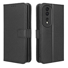 Custodia Portafoglio In Pelle Cover con Supporto BY1 per Huawei Honor 80 Pro 5G Nero