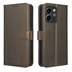 Custodia Portafoglio In Pelle Cover con Supporto BY1 per Huawei Honor 80 SE 5G Marrone