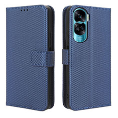 Custodia Portafoglio In Pelle Cover con Supporto BY1 per Huawei Honor 90 Lite 5G Blu