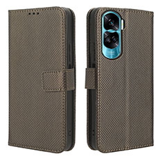 Custodia Portafoglio In Pelle Cover con Supporto BY1 per Huawei Honor 90 Lite 5G Marrone