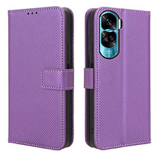 Custodia Portafoglio In Pelle Cover con Supporto BY1 per Huawei Honor 90 Lite 5G Viola