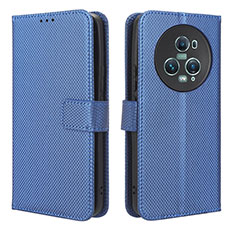 Custodia Portafoglio In Pelle Cover con Supporto BY1 per Huawei Honor Magic5 Pro 5G Blu