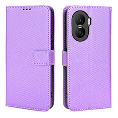 Custodia Portafoglio In Pelle Cover con Supporto BY1 per Huawei Honor X40i 5G Viola