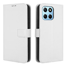 Custodia Portafoglio In Pelle Cover con Supporto BY1 per Huawei Honor X6 5G Bianco