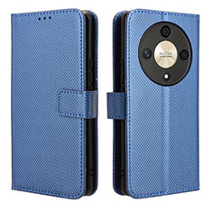 Custodia Portafoglio In Pelle Cover con Supporto BY1 per Huawei Honor X9b 5G Blu