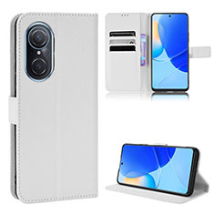 Custodia Portafoglio In Pelle Cover con Supporto BY1 per Huawei Nova 9 SE Bianco