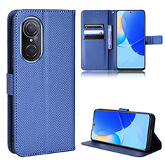 Custodia Portafoglio In Pelle Cover con Supporto BY1 per Huawei Nova 9 SE Blu