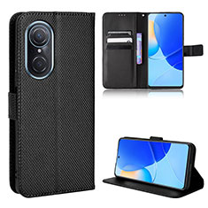 Custodia Portafoglio In Pelle Cover con Supporto BY1 per Huawei Nova 9 SE Nero