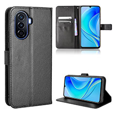 Custodia Portafoglio In Pelle Cover con Supporto BY1 per Huawei Nova Y70 Nero