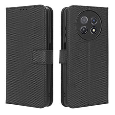 Custodia Portafoglio In Pelle Cover con Supporto BY1 per Huawei Nova Y91 Nero