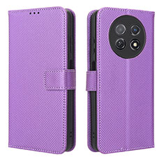 Custodia Portafoglio In Pelle Cover con Supporto BY1 per Huawei Nova Y91 Viola