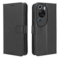 Custodia Portafoglio In Pelle Cover con Supporto BY1 per Huawei P60 Art Nero