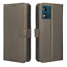 Custodia Portafoglio In Pelle Cover con Supporto BY1 per Motorola Moto E13 Marrone