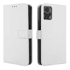 Custodia Portafoglio In Pelle Cover con Supporto BY1 per Motorola Moto E22i Bianco