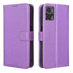 Custodia Portafoglio In Pelle Cover con Supporto BY1 per Motorola Moto E22i Viola