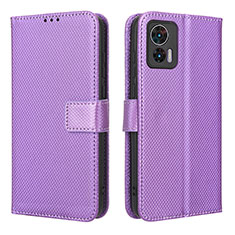 Custodia Portafoglio In Pelle Cover con Supporto BY1 per Motorola Moto Edge 30 Lite 5G Viola