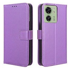 Custodia Portafoglio In Pelle Cover con Supporto BY1 per Motorola Moto Edge 40 5G Viola