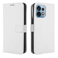 Custodia Portafoglio In Pelle Cover con Supporto BY1 per Motorola Moto Edge Plus (2023) 5G Bianco