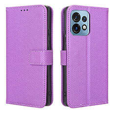 Custodia Portafoglio In Pelle Cover con Supporto BY1 per Motorola Moto Edge Plus (2023) 5G Viola