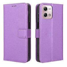 Custodia Portafoglio In Pelle Cover con Supporto BY1 per Motorola Moto G Stylus (2023) 4G Viola