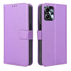 Custodia Portafoglio In Pelle Cover con Supporto BY1 per Motorola Moto G23 Viola