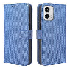 Custodia Portafoglio In Pelle Cover con Supporto BY1 per Motorola Moto G53 5G Blu