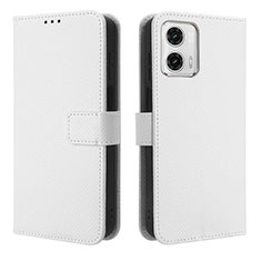 Custodia Portafoglio In Pelle Cover con Supporto BY1 per Motorola Moto G53j 5G Bianco