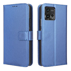 Custodia Portafoglio In Pelle Cover con Supporto BY1 per Motorola Moto G72 Blu