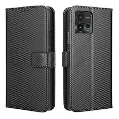 Custodia Portafoglio In Pelle Cover con Supporto BY1 per Motorola Moto G72 Nero