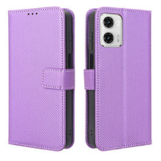 Custodia Portafoglio In Pelle Cover con Supporto BY1 per Motorola Moto G73 5G Viola