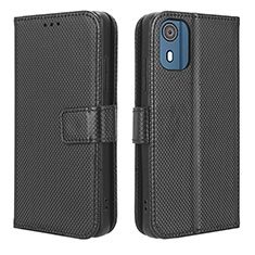 Custodia Portafoglio In Pelle Cover con Supporto BY1 per Nokia C02 Nero