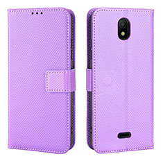 Custodia Portafoglio In Pelle Cover con Supporto BY1 per Nokia C100 Viola