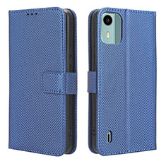 Custodia Portafoglio In Pelle Cover con Supporto BY1 per Nokia C12 Blu