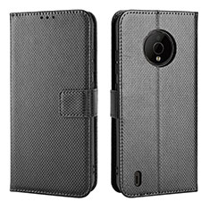 Custodia Portafoglio In Pelle Cover con Supporto BY1 per Nokia C200 Nero