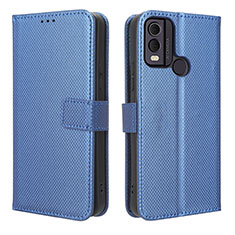 Custodia Portafoglio In Pelle Cover con Supporto BY1 per Nokia C22 Blu