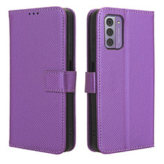 Custodia Portafoglio In Pelle Cover con Supporto BY1 per Nokia C300 Viola