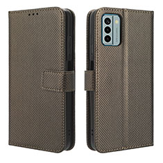 Custodia Portafoglio In Pelle Cover con Supporto BY1 per Nokia G22 Marrone