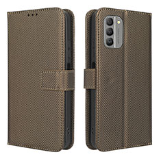 Custodia Portafoglio In Pelle Cover con Supporto BY1 per Nokia G400 5G Marrone