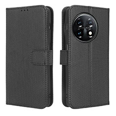 Custodia Portafoglio In Pelle Cover con Supporto BY1 per OnePlus 11 5G Nero