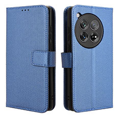 Custodia Portafoglio In Pelle Cover con Supporto BY1 per OnePlus 12R 5G Blu