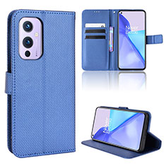 Custodia Portafoglio In Pelle Cover con Supporto BY1 per OnePlus 9 5G Blu