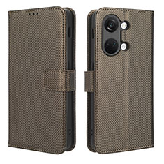 Custodia Portafoglio In Pelle Cover con Supporto BY1 per OnePlus Ace 2V 5G Marrone