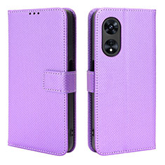 Custodia Portafoglio In Pelle Cover con Supporto BY1 per Oppo A1 Pro 5G Viola