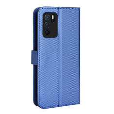 Custodia Portafoglio In Pelle Cover con Supporto BY1 per Oppo A16s Blu