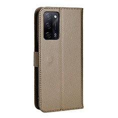 Custodia Portafoglio In Pelle Cover con Supporto BY1 per Oppo A53s 5G Marrone