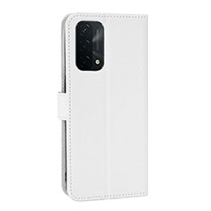 Custodia Portafoglio In Pelle Cover con Supporto BY1 per Oppo A54 5G Bianco