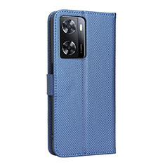 Custodia Portafoglio In Pelle Cover con Supporto BY1 per Oppo A77 4G Blu