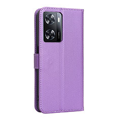 Custodia Portafoglio In Pelle Cover con Supporto BY1 per Oppo A77 4G Viola