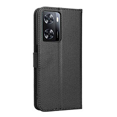 Custodia Portafoglio In Pelle Cover con Supporto BY1 per Oppo A77s Nero